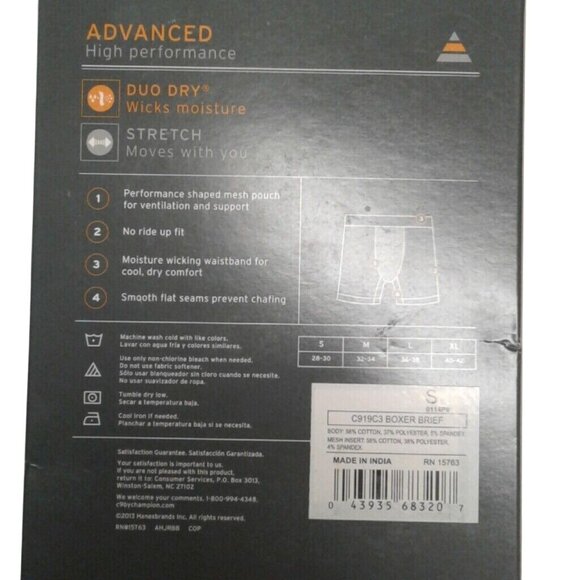 Champion Size S 28 30 Boxer Briefs Mens Advanced Performance Stretch 2 Pack NEW - Picture 3 of 4